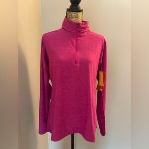 NEW BALANCE  NWT ladies fuchsia color, space dye 1/4 zip top Size XL